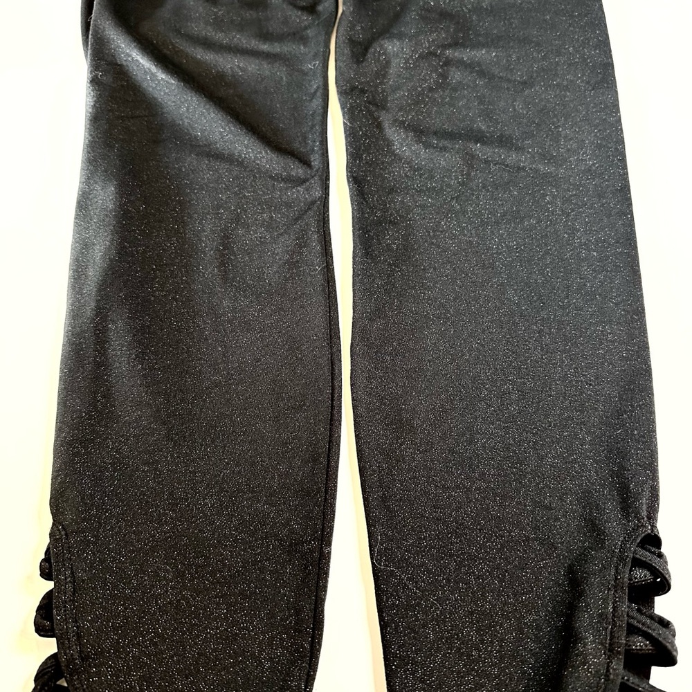 Members Mark The Lounge Leggings Black with Metallic Sparkles Sz XL